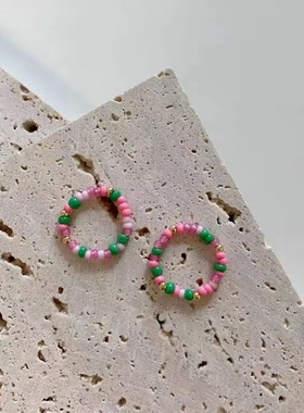 原创设计走马入红尘小众古董珠弹力脚趾戒指ins复古文艺尾戒