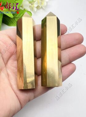 天然黄铜矿醒狮摆件单尖能量柱子圆球骰子原石雕刻件DIY把玩可爱