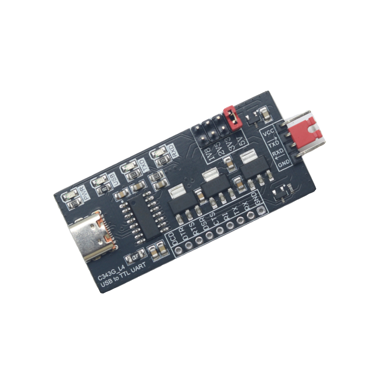 USB转TTL1.2V1.8V2.5V3.3V5V串口转USBCH340模块1.8V烧录CH343G - 图3