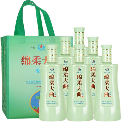 绵柔大曲淡雅6瓶装白酒42度/52度浓香型礼盒装整箱纯粮食酒送礼 - 图3