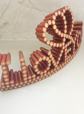 子弹壳工艺品手工线编弹壳摆件兵哥军旅军恋礼物心ILOVEYOU