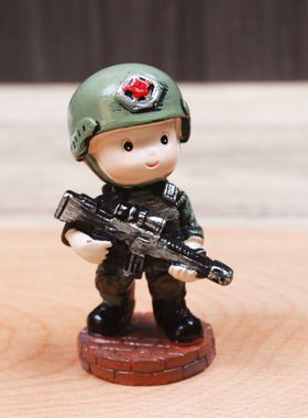 小小特种兵创意树脂玩偶摆件汽车装饰品蛋糕烘焙摆设小礼品装饰