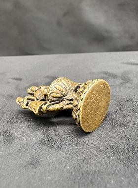 藏式黄铜实心复古莲花生大师空行母二弟子佛像摆件项链挂件吊坠