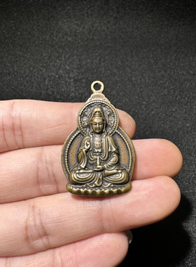 保平安情侣纯黄铜实心汽车饰品