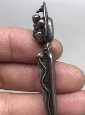 纯铁金刚撅藏式文玩西藏天铁金刚降魔杵吊坠护身挂件