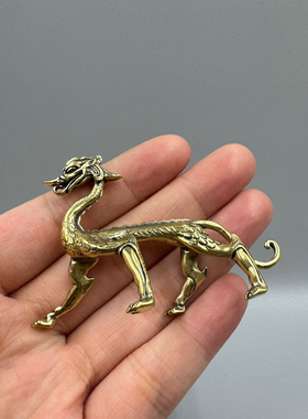 陕西出土国风礼品文创摆件纯铜实心赤金走龙小摆件古典装饰艺术品