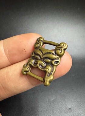 藏传黄铜经书扣支巴扎兽面财布扣侧挂包挂吊坠手串项链配饰小饰品