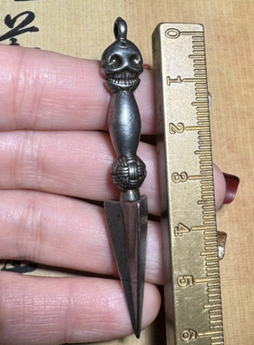 尼泊尔西藏纯铁阿呆金刚撅吊坠天铁挂件随身小法器挂坠云铁金刚杵