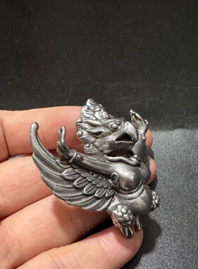 古玩文玩杂项收藏仿古尼泊尔藏传藏式天铁大鹏鸟挂件吊坠密宗配饰