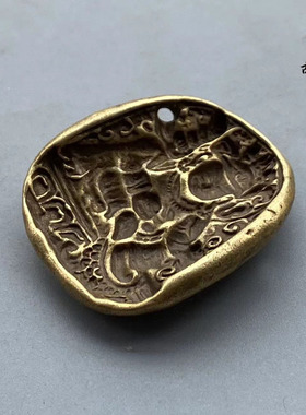 尼泊尔西藏天铁錾刻莲花生黄铜藏式擦擦模吊坠项链佛珠念珠配饰