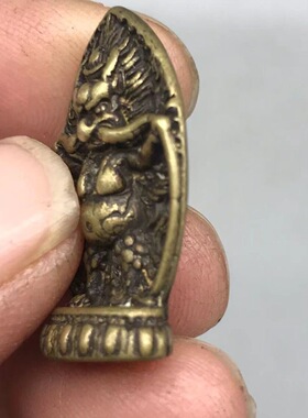 藏式手工利马铜大鹏鸟佛牌项链挂件吊坠文玩佛珠手串侧挂卡子配饰