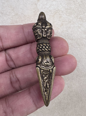 藏式复古尼泊尔普巴金刚金刚杵吊坠金刚撅杵挂件配饰男女款佛饰品