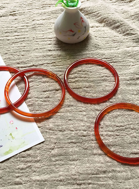 正品原色玛瑙天然冰种红玉髓极细玉手镯清新手饰 古风汉服饰品女