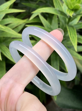 冰种白玉髓手镯女款古风荔枝冻