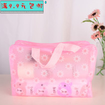 Wash Bag Transparent Broken Flowers Waterproof Makeup Bag Bath Daily Necessities Cashier Bags Tourist Business Trip Finishing Lady Carry Bag