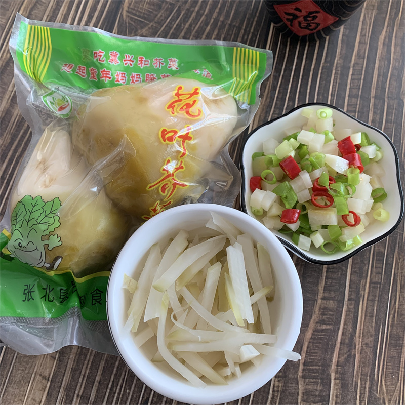 花叶芥菜丝疙瘩咸腌制咸菜河北张家口坝上张北利民特产即食凉拌菜-图0