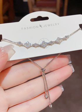 韩式轻奢气质精致锆石菱形手链女小众设计感时尚百搭甜美百搭手环