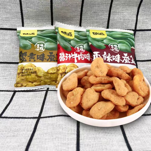甘源牌蟹黄酱汁牛肉松味蚕豆500g独立小包炒货蟹香味蚕豆馋豆零食 - 图1