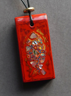 竞仙原创设计大漆吊坠项链男女