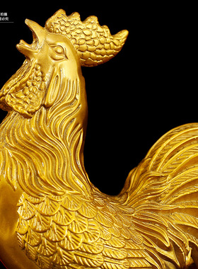 厂家批发铜公鸡摆件黄铜家居饰品鸡的生肖吉祥物金鸡独立铜鸡摆件