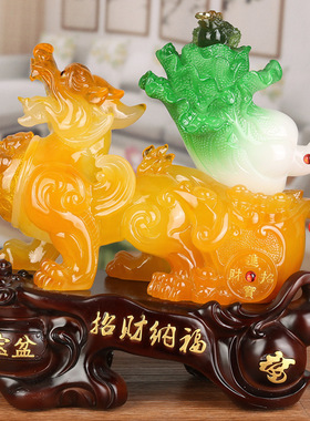 貔貅摆件玉白菜树脂工艺品家居客厅饰品创意礼品厂家一件代发