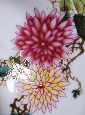 景德镇陶瓷客厅家居摆件工艺品手绘旗袍中式瓷器装饰品礼品