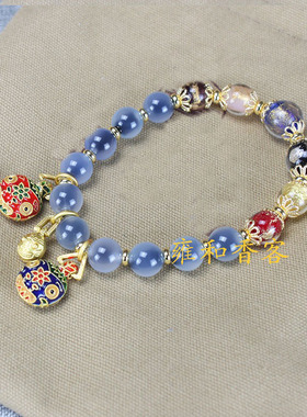玛瑙金箔银箔香灰琉璃手串
