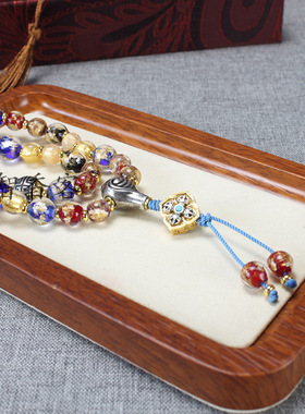 男女香灰琉璃金银箔手串