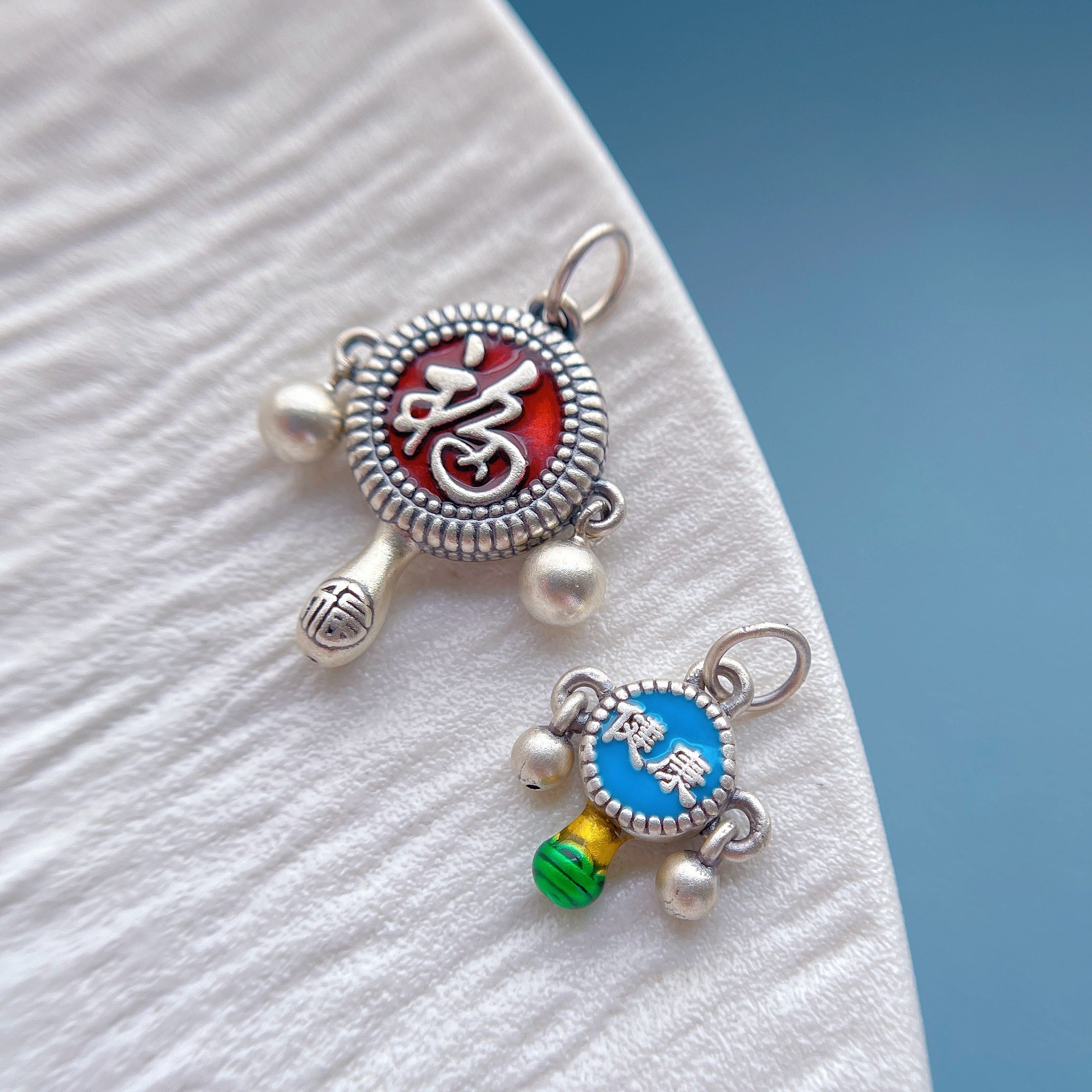 足银999纯银饰配件烧蓝KT猫彩虹棒棒糖拨浪鼓吊坠提溜挂坠diy手串,淘宝优惠券,粉丝福利购,淘宝优惠卷