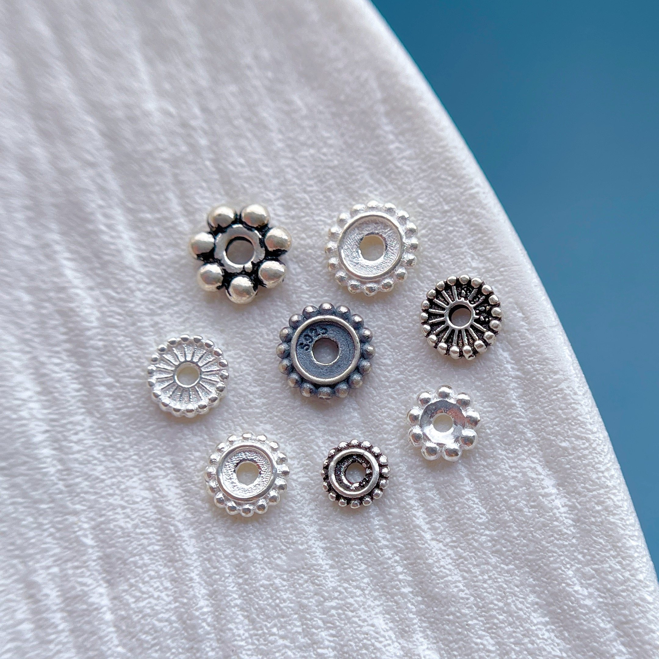 s925纯银饰配件雪花隔片手链垫片隔珠车轮珠diy水晶手串配饰材料,淘宝优惠券,粉丝福利购,淘宝优惠卷