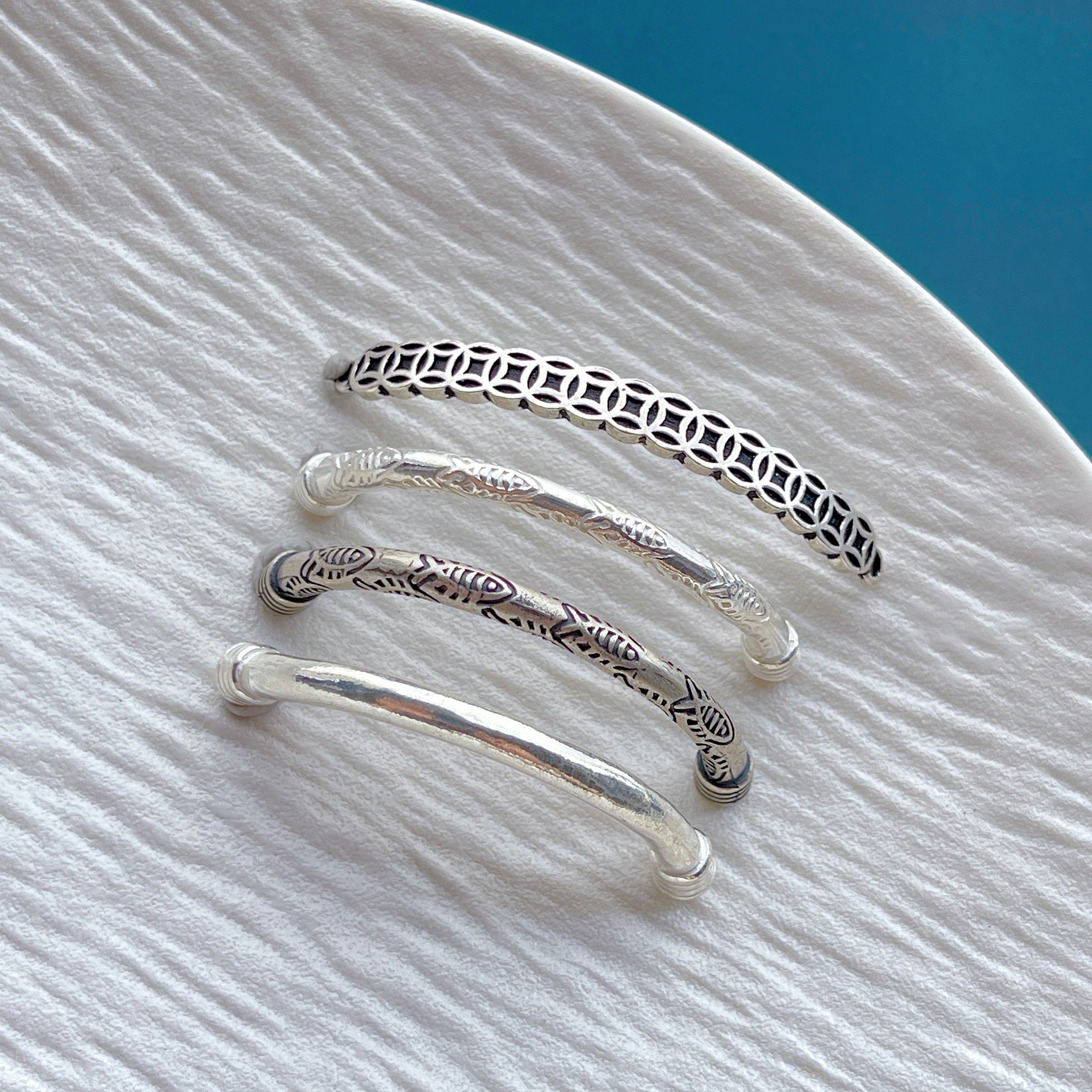 925纯银饰配件钱串锦鲤祥云小花锤纹麻花弯管隔珠手牌半镯diy配饰,淘宝优惠券,粉丝福利购,淘宝优惠卷