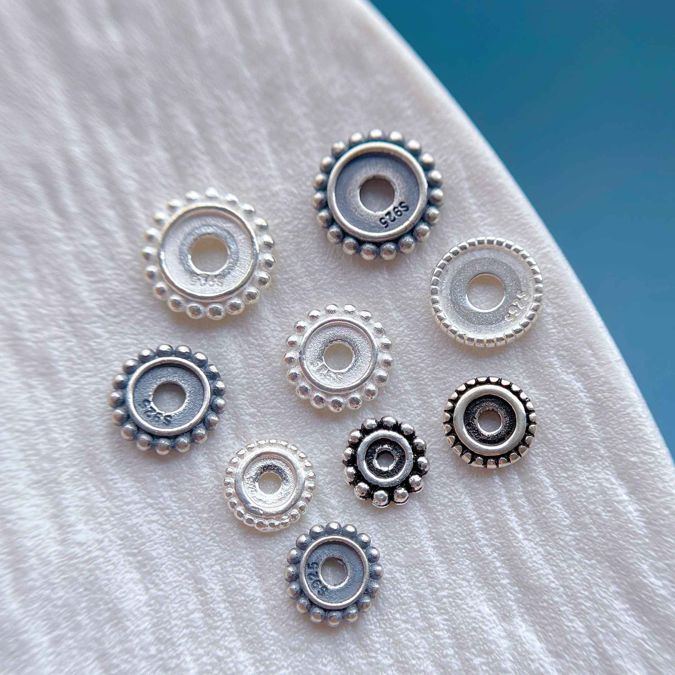 s925纯银饰配件雪花隔片手链垫片隔珠车轮珠diy水晶手串配饰材料,淘宝优惠券,粉丝福利购,淘宝优惠卷