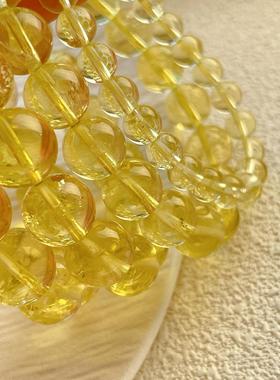 天然闪灵柠檬黄阿塞水晶手链女男