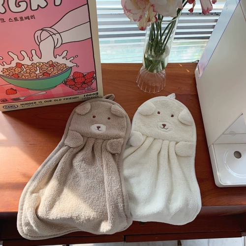 Милое сливочное мультяшное полотенце для домашнего использования, влажные салфетки для лица, хорошо впитывает воду