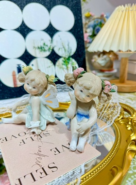 陶瓷摆件可爱花仙子小天使装饰品摆件儿童房样板房少女心卡通礼物