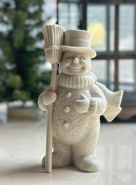 持续瓷生 白膜陶瓷报箱扫把雪人史努比格林奇胡桃夹子摆件瓷偶