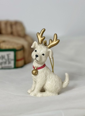 持续瓷生 出口陶瓷可爱圣诞老人卡片夹麋鹿花环新年礼物桌面摆件