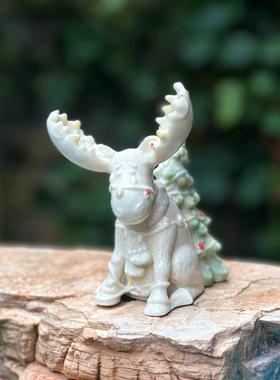 持续瓷生 出口尾货半成品雷诺麋鹿调料罐圣诞树礼物盒圣诞装饰