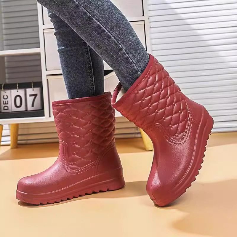 加绒雨鞋冬季男女eva加棉水鞋洗车雪地防滑保暖中筒厨房雨靴加厚,淘宝优惠券,粉丝福利购,淘宝优惠卷