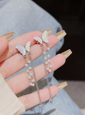 儿童古风汉服流苏耳饰女童搭配马面裙无耳洞耳夹女童表演走秀耳饰