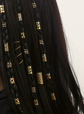 时尚音乐节脏辫环发绳辣妹街舞爵士舞编发点缀发扣个性嘻哈发饰