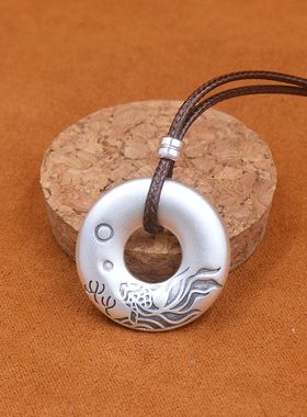 999足银实心平安扣吊坠