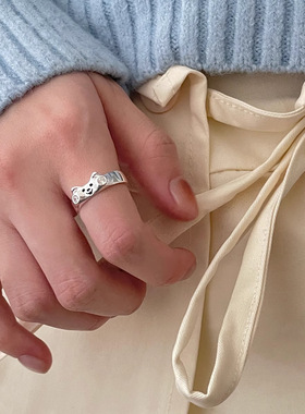 【两件包邮】可爱汪星戒指女精致灵动时尚甜美小狗开口指环网红创