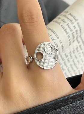 【两件包邮】几何镂空圆盘戒指女阿拉伯数字11开口指环复古个性网