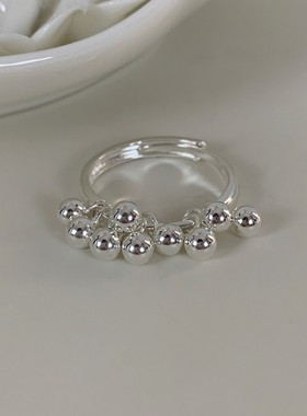 【两件包邮】小众设计葡萄串圆球戒指女简约高冷质感时尚个性S92
