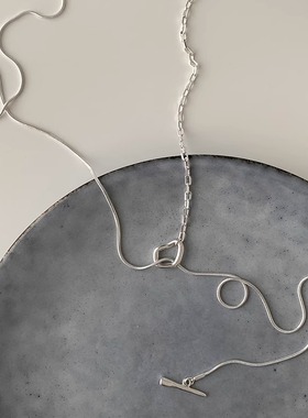 【两件包邮】小众设计感项链女双层简约多种戴法冷淡风精致S925镀