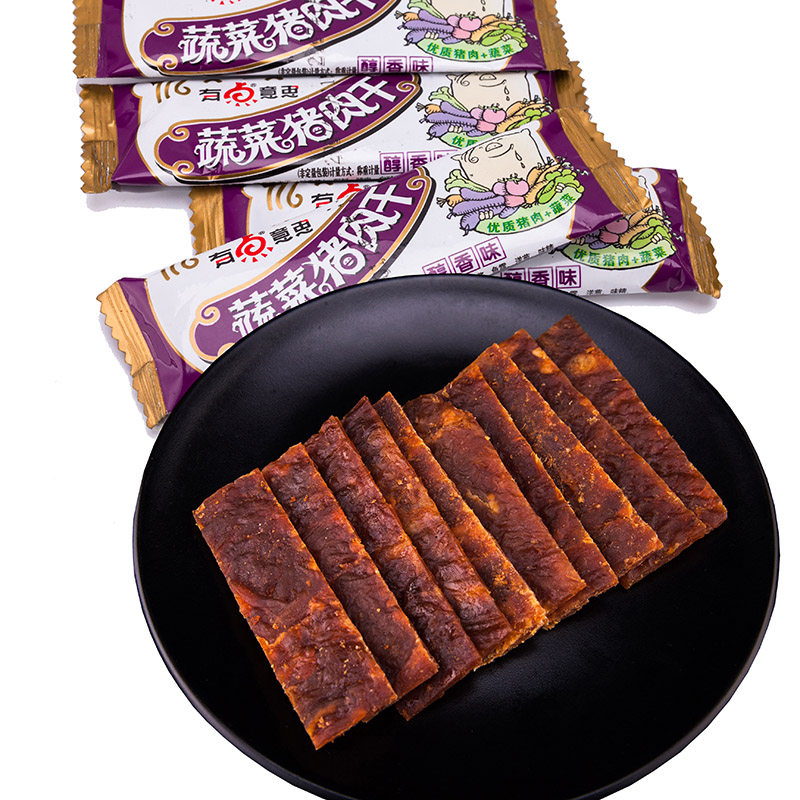 包邮贵州特产黔五福蔬菜片状猪肉干 恺蒂达食品猪肉类