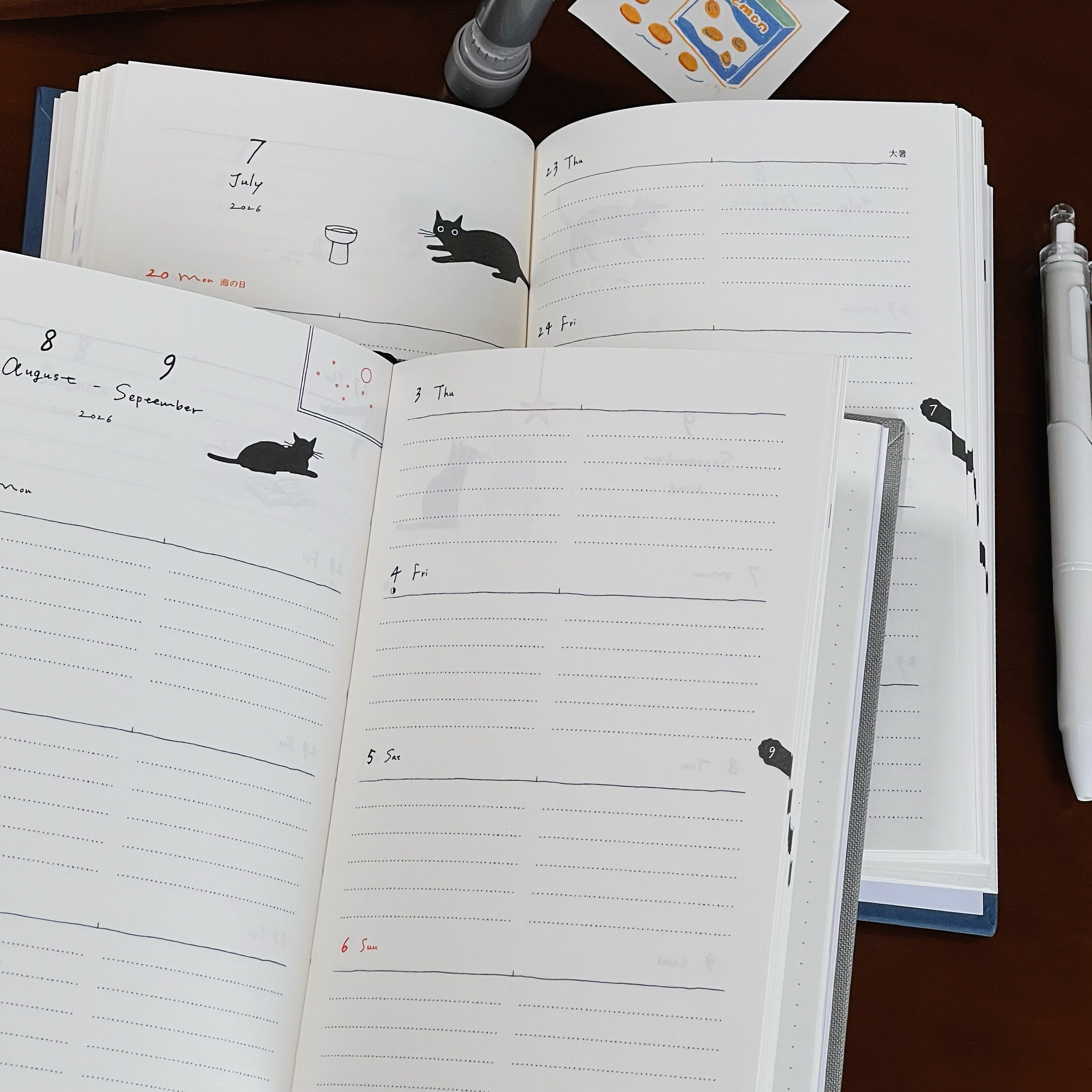 2026可爱猫咪插画B6记事日程本高颜值学生时间管理周计划日记本子,淘宝优惠券,粉丝福利购,淘宝优惠卷