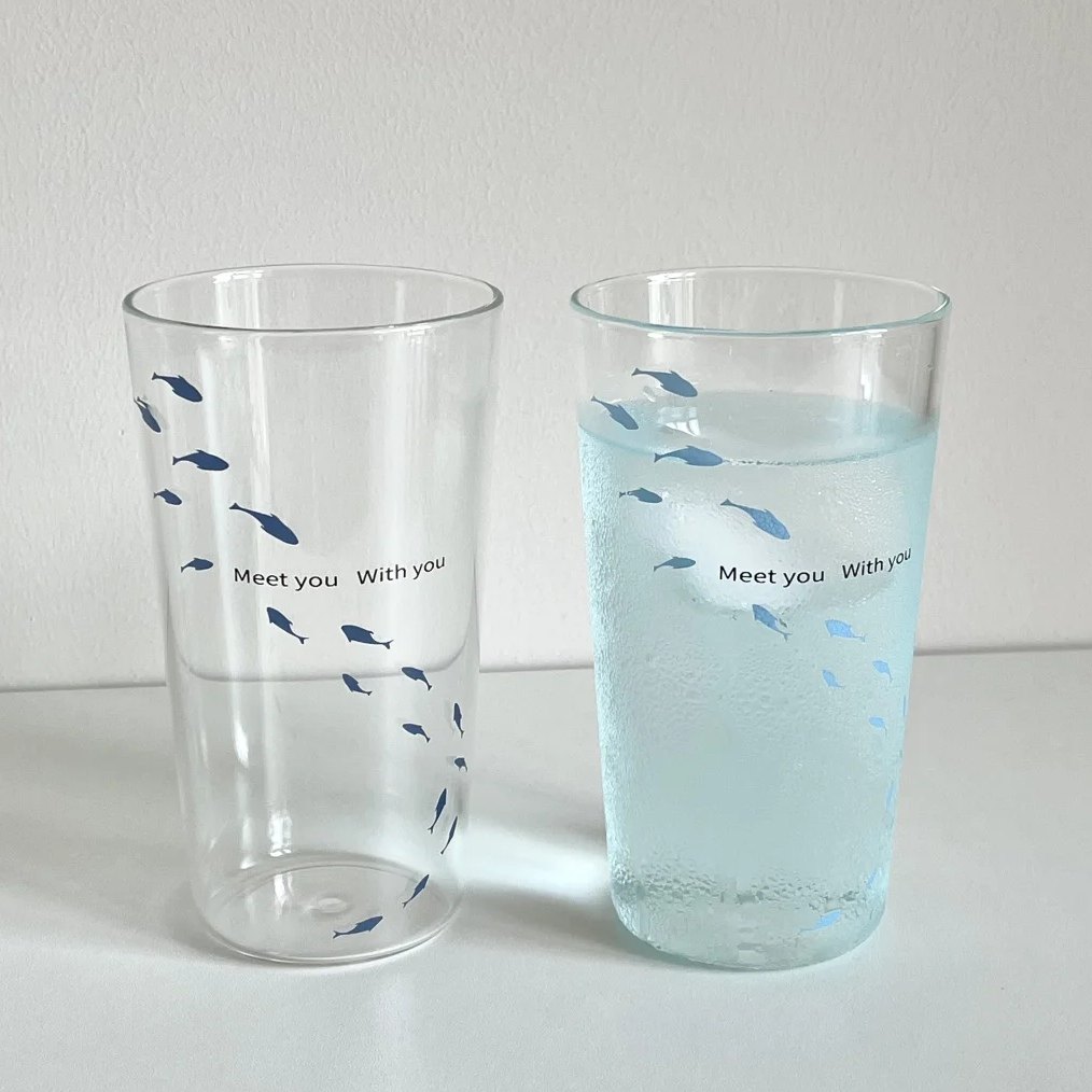 ins风小鱼玻璃杯高颜值学生水杯家用喝水杯子情侣杯牛奶杯咖啡杯,淘宝优惠券,粉丝福利购,淘宝优惠卷