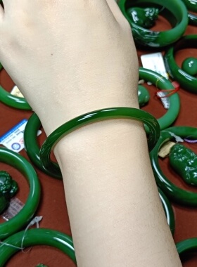 和田玉碧玉俄料七号坑红皮老料老坑碧玉叮当镯